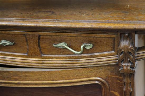 A Louis Majorelle Chicoree pattern oak and marquetry display cabinet, W.3ft 3in. D.1ft 5in. H.7ft 5in.